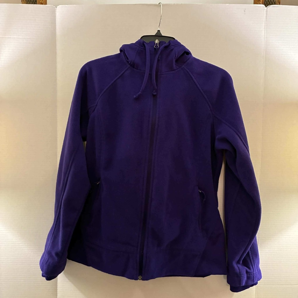 Columbia Fleece Hoodie Womens M Purple Full Zip Outdoor Hiking Active Jacket